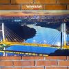 Most Siekierkowski, Wisła i Skyline fotoobraz na płótnie