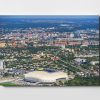 Zielony POZNAŃ ON AIR fotoobraz na płótnie z kolekcji POLAND ON AIR