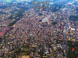 Centrum Łódzi z lotu ptaka fotoobraz na płótnie POLAND ON AIR