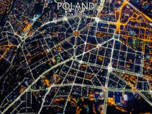 Nocna sieć ulic Szczecina –  fotoobraz na płótnie z kolekcji POLAND ON AIR