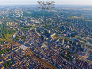 Katowice z lotu ptaka latem – fotoobraz na płótnie z kolekcji SILESIA ON AIR