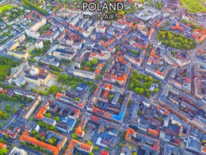 Śródmieście Katowic z lotu ptaka – fotoobraz na płótnie z kolekcji SILESIA ON AIR