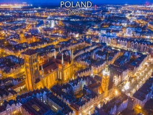 Gdańsk z lotu ptaka nocą fotoobraz POLAND ON AIR