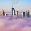Warszawskie wieżowce w jesiennej mgle - fotoobraz POLAND ON AIR