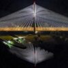 Wrocław - Most Rędziński lotu ptaka nocą