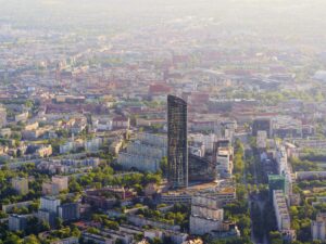 Wrocław - Sky Tower z lotu ptaka