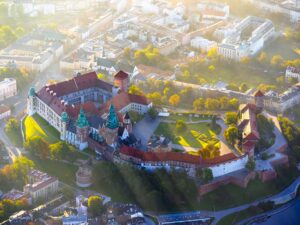 Kraków - Zamek na Wawelu z lotu ptaka