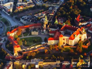 Kraków - Zamek na Wawelu o poranku