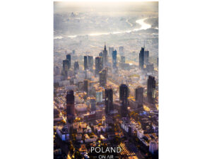 Warszawa z lotu ptaka o poranku